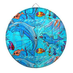 swimming dolphins dartboard