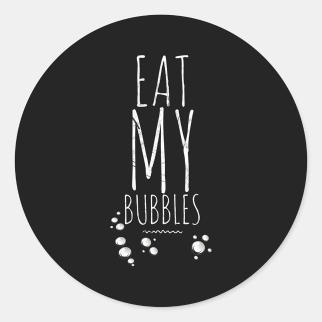 Swimming Eat My Bubbles Swim Swimmer N Classic Round Sticker (Front)