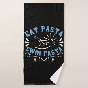Swimming - Eat Pasta Swim Fasta Bath Towel