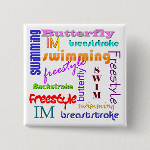 Swimming Everywhere Square Button