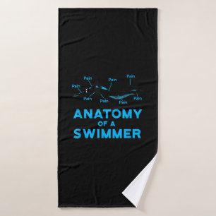 Swimming Fan Gifts Anatomy Of A Swimmer Bath Towel