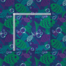 Swimming Fish and Bubbles Vibrant Reef Pattern