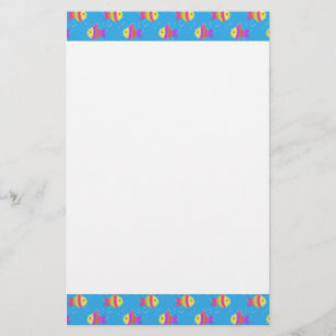 Swimming Fish Cartoon Pattern Stationery