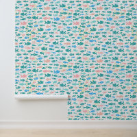 Swimming Fish Cute Nautical Coral Pattern