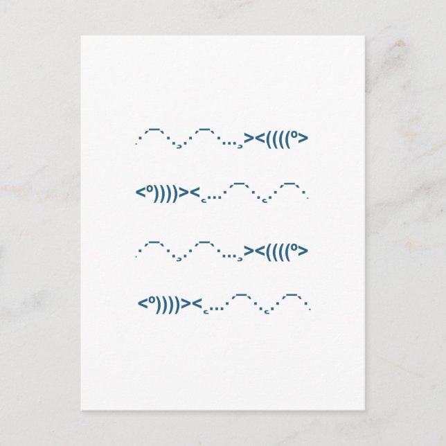 Swimming Fish Emoticon Postcard (Front)