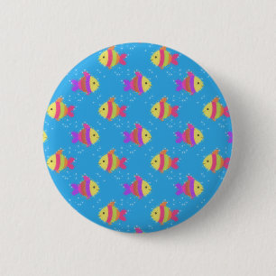 Swimming Fish Pattern 2 Inch Round Button