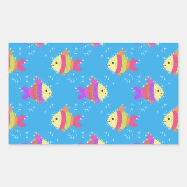 Swimming Fish Pattern Sticker (Front)