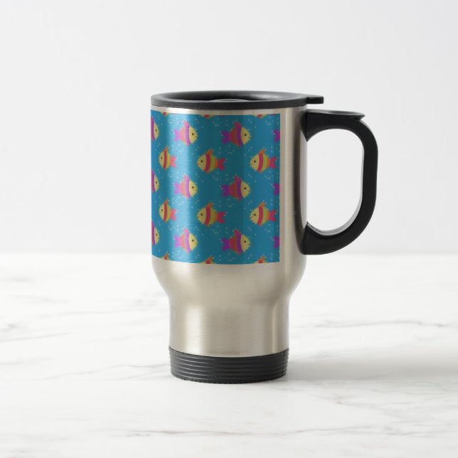 Swimming Fish Pattern Travel Mug (Right)