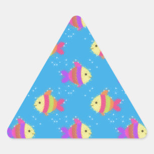 Swimming Fish Pattern Triangle Sticker
