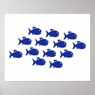 Swimming fish poster