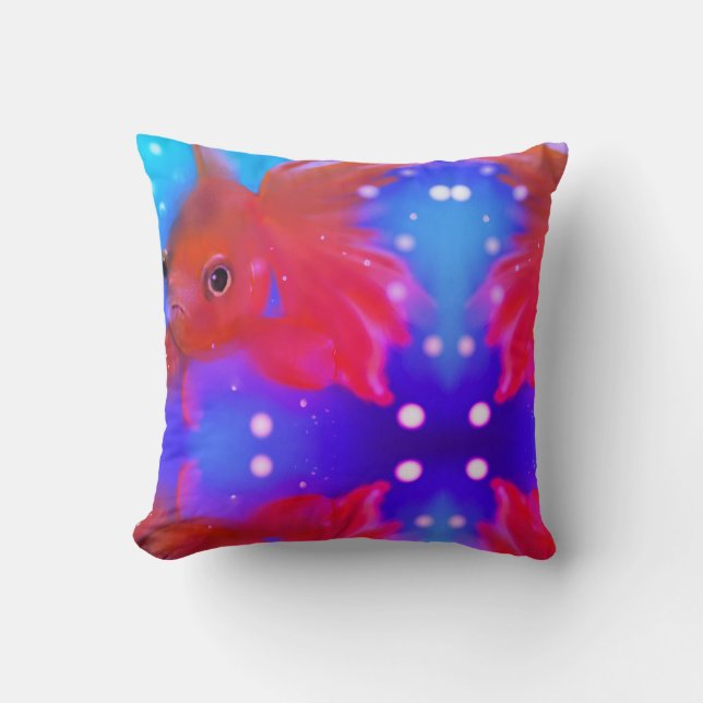 Swimming Fish Throw Pillow (Front)