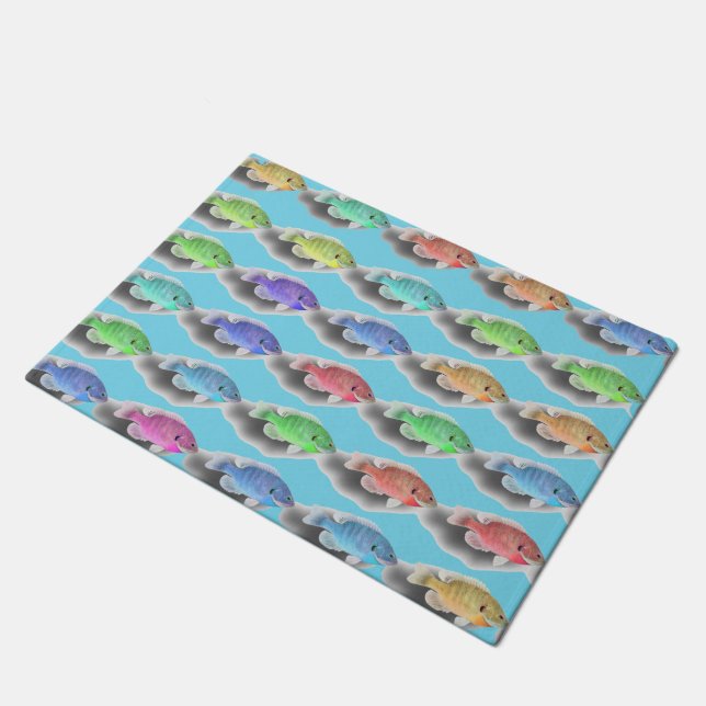 Swimming Fishies Doormat (Angled)