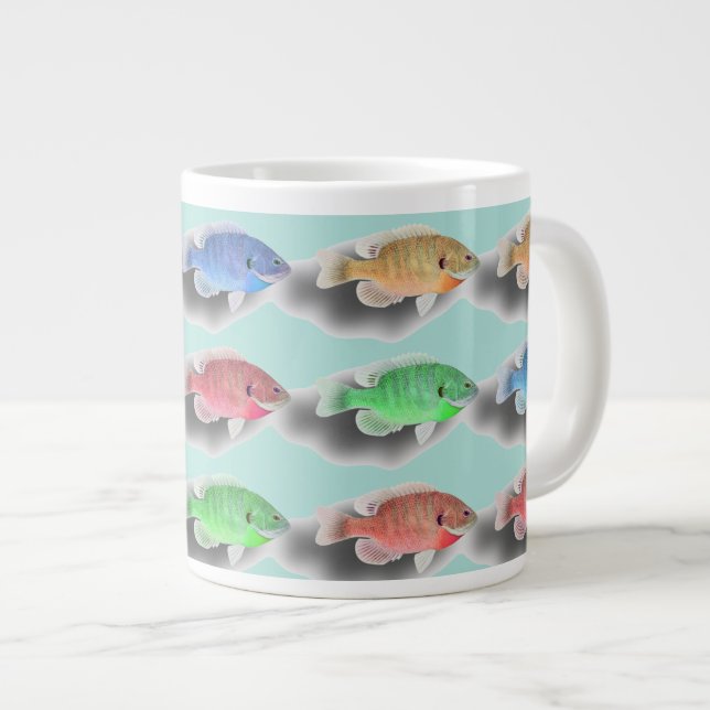 Swimming Fishies Large Coffee Mug (Front Right)