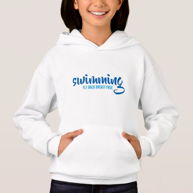 Swimming Fly Back Breast Free Typographic Text (Front)