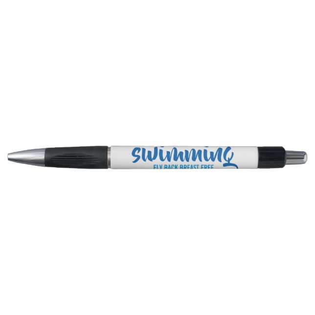 Swimming Fly Back Breast Free Typographic Text Pen (Front)