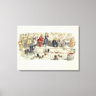 Swimming for Ladies, 1844 (litho) Canvas Print