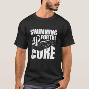 Swimming for The Cure Cancer Awareness Ribbon Gift T-Shirt