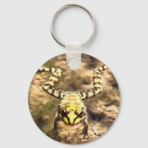 Swimming Frog Immersed In Clear River Water Painti Keychain