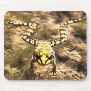 Swimming Frog Immersed In Clear River Water Painti Mouse Pad