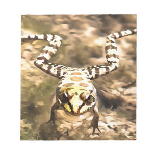 Swimming Frog Immersed In Clear River Water Painti Notepad