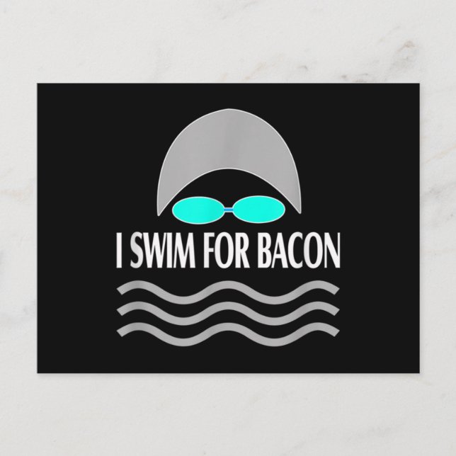 Swimming Funny Swim For Bacon Retro Swimmers Postcard (Front)