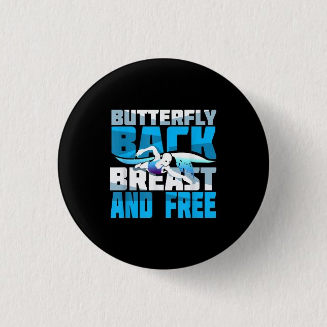 Swimming Gift For Swimmer 1 Inch Round Button (Front)