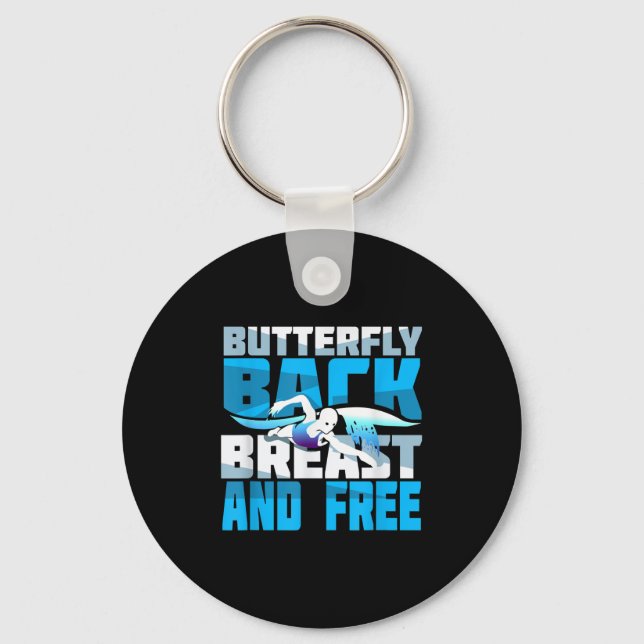 Swimming Gift For Swimmer Keychain (Front)