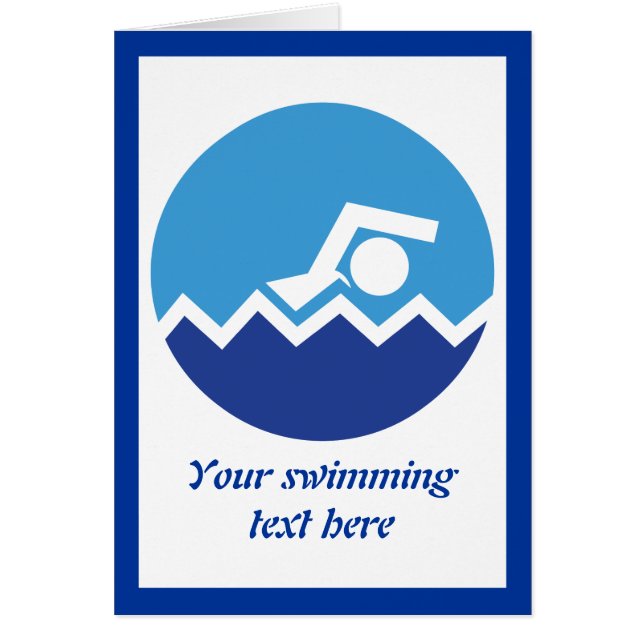 Swimming gifts, swimmer on a blue circle custom (Front)