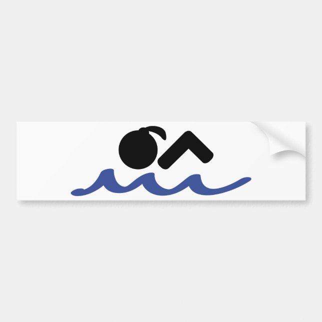 swimming girl bumper sticker (Front)