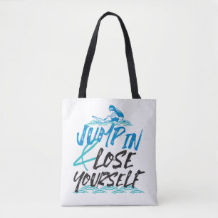 Swimming Girl in the water art pattern Tote Bag