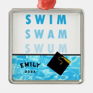 Swimming Graduation Metal Ornament