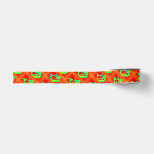 swimming green mermaids on red grosgrain ribbon