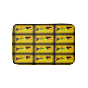 swimming green mermaids  pattern bath mat