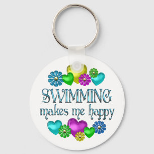 Swimming Happiness Keychain