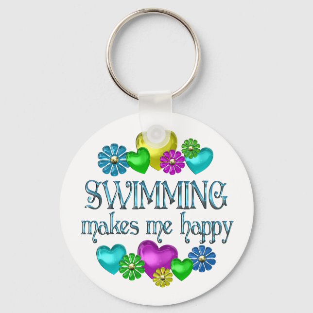 Swimming Happiness Keychain (Front)