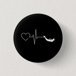 Swimming Heartbeat 1 Inch Round Button