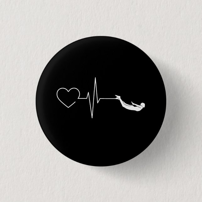 Swimming Heartbeat 1 Inch Round Button (Front)