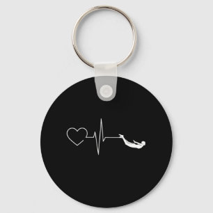 Swimming Heartbeat Gift for Swimmers Keychain
