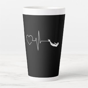 Swimming Heartbeat Gift for Swimmers Latte Mug