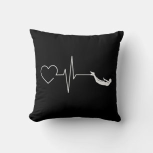 Swimming Heartbeat Gift for Swimmers Throw Pillow