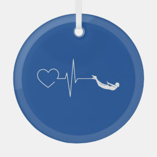 Swimming Heartbeat Glass Ornament