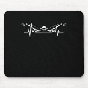 Swimming Heartbeat Swim Team Swimmer Women Girls Mouse Pad
