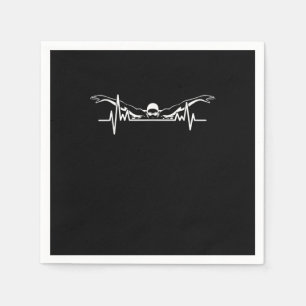 Swimming Heartbeat Swim Team Swimmer Women Girls Napkin