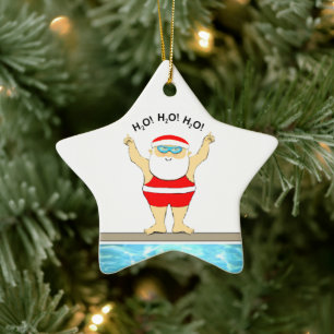 Swimming Holiday Gifts Ceramic Ornament