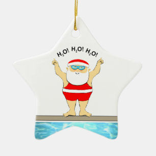 Swimming Holiday Gifts Ceramic Ornament