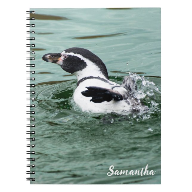 Swimming Humboldt Penguin Spiral notebook (Front)