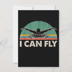 Swimming I Can Fly Funny Swimming Gifts Invitation