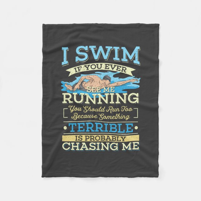 Swimming - I Swim Fleece Blanket (Front)