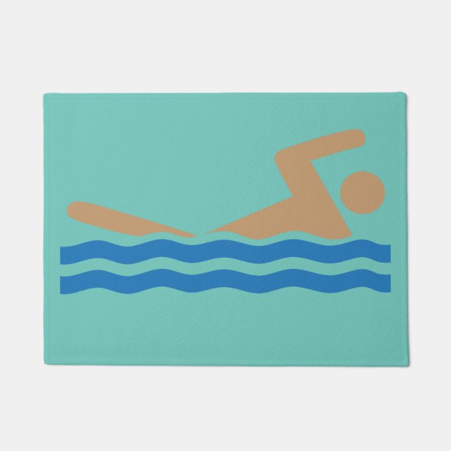 Swimming icon in colour doormat (Front)
