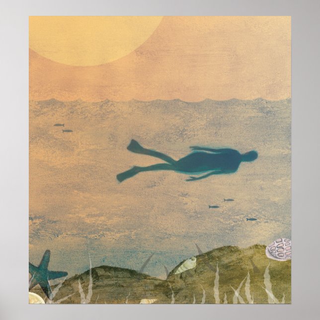 Swimming in the Ocean Poster (Front)